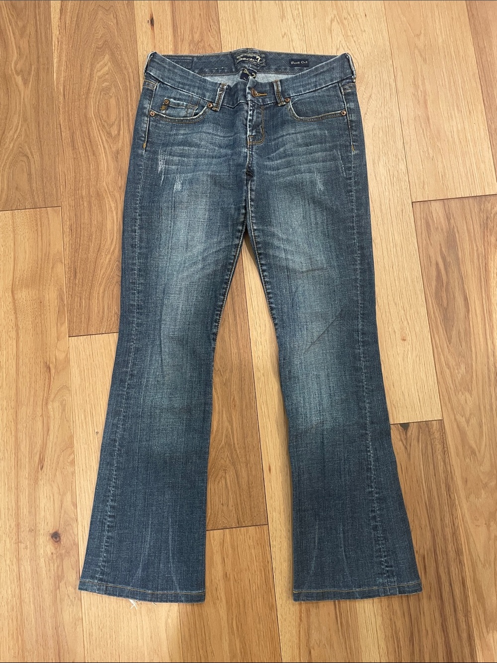 Seven7 Women's Blue Flare Jeans
